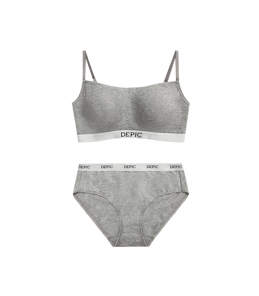 Daily - Curved Beauty Breast U-shaped Wireless Bra Set Grey