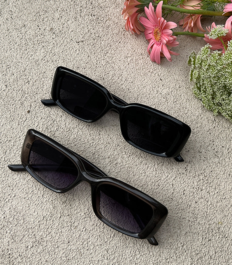 Fashion Personalized Long Square Frame Sunglasses Grey