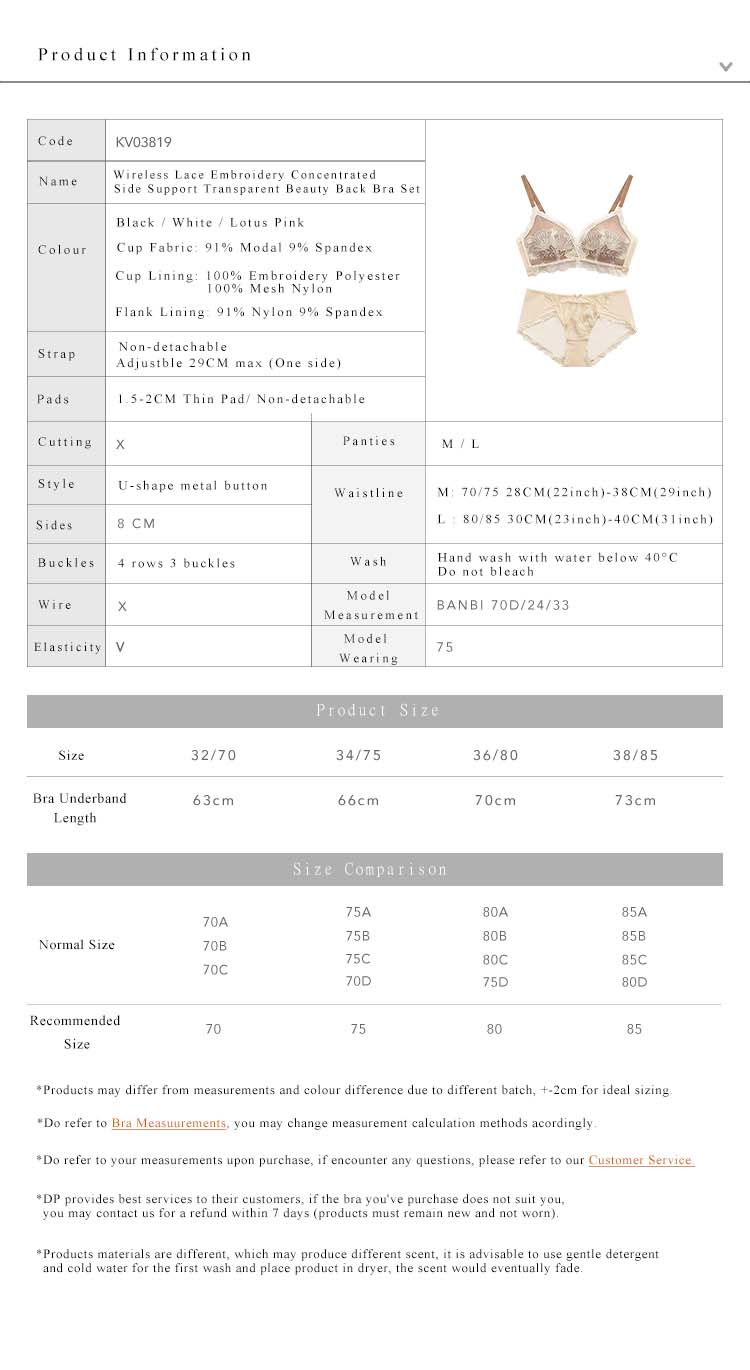 Wireless Lace Embroidery Concentrated Bra Set White