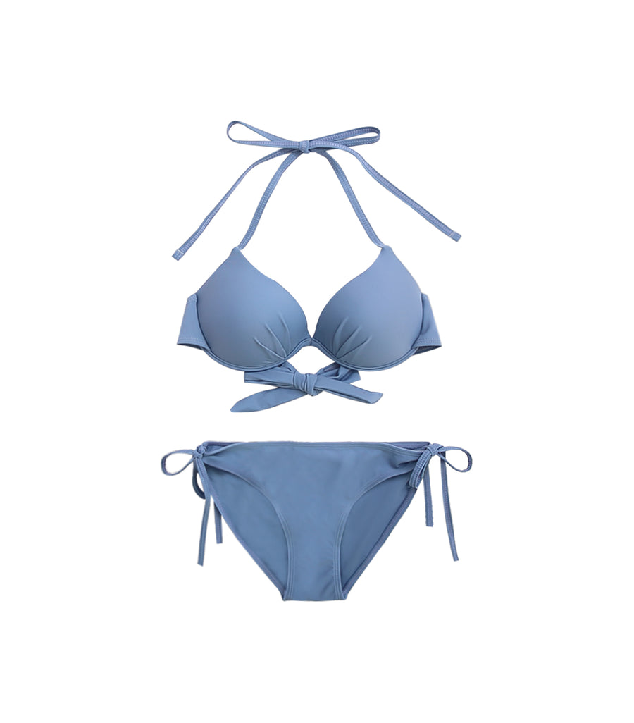 Sexy Classic Concentrated Two piece Bikini Blue