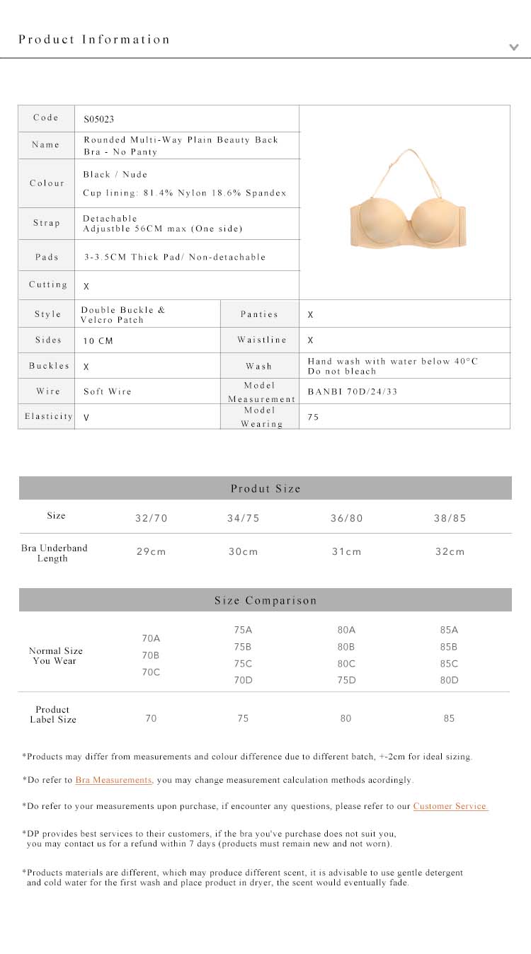 Rounded Multi-Way Plain Beauty Back Bra - No Panty Nude