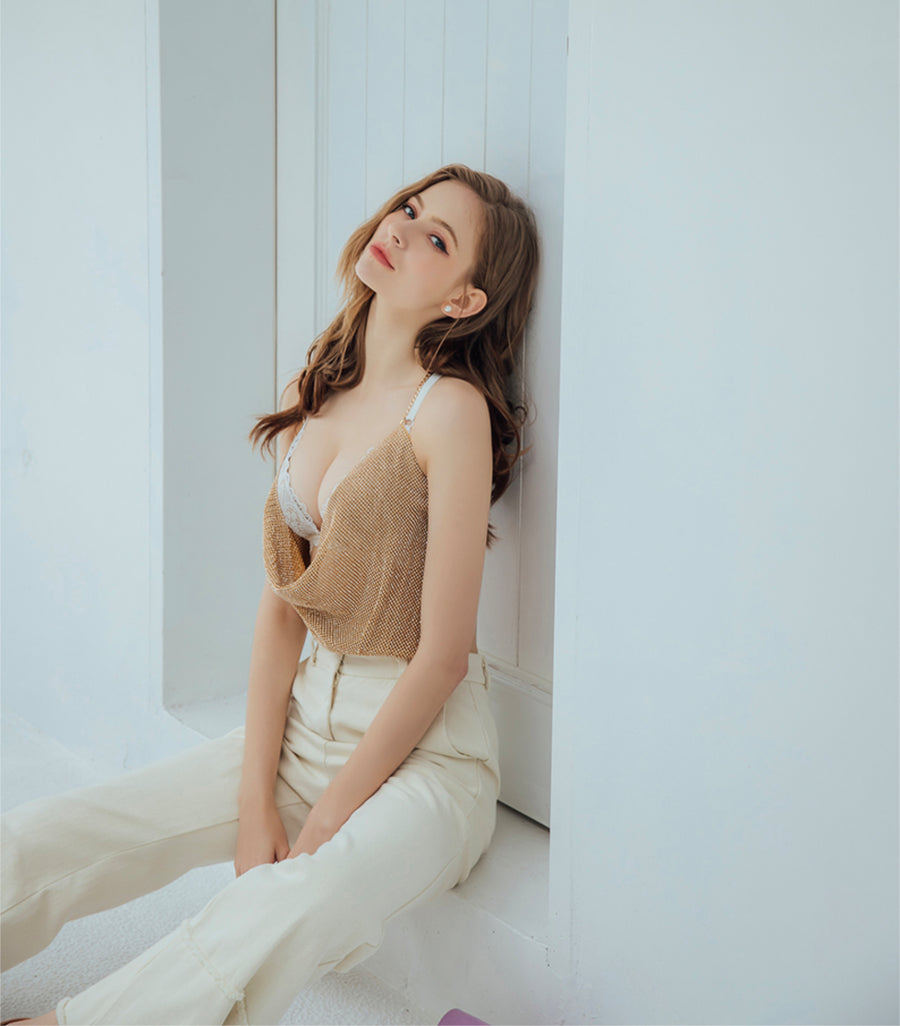 Dreamily-Wireless Lace Front Buckle 
Soft Cotton Bra Set Elegant White