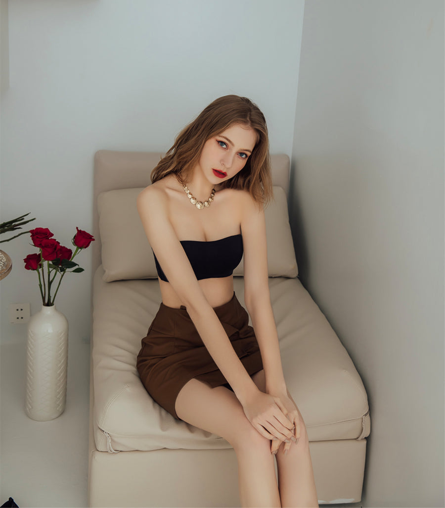 STYLISH-Perfect Non-slip Wireless Tube Top Bra Pure Black