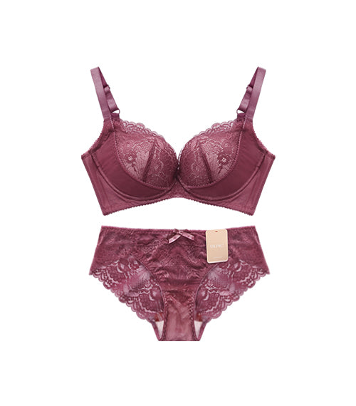 Lovely - Sexy Back Beauty Lift & Supportive Soft Wire Bra Set Dusty Rose