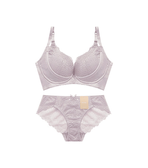 Lovely - Sexy Back Beauty Lift & Supportive Soft Wire Bra Set Nude Beige