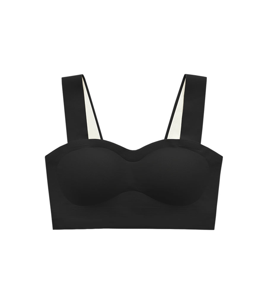 Smooth Seemless V Style Wireless Tank Top Bra- No Bottoms Black