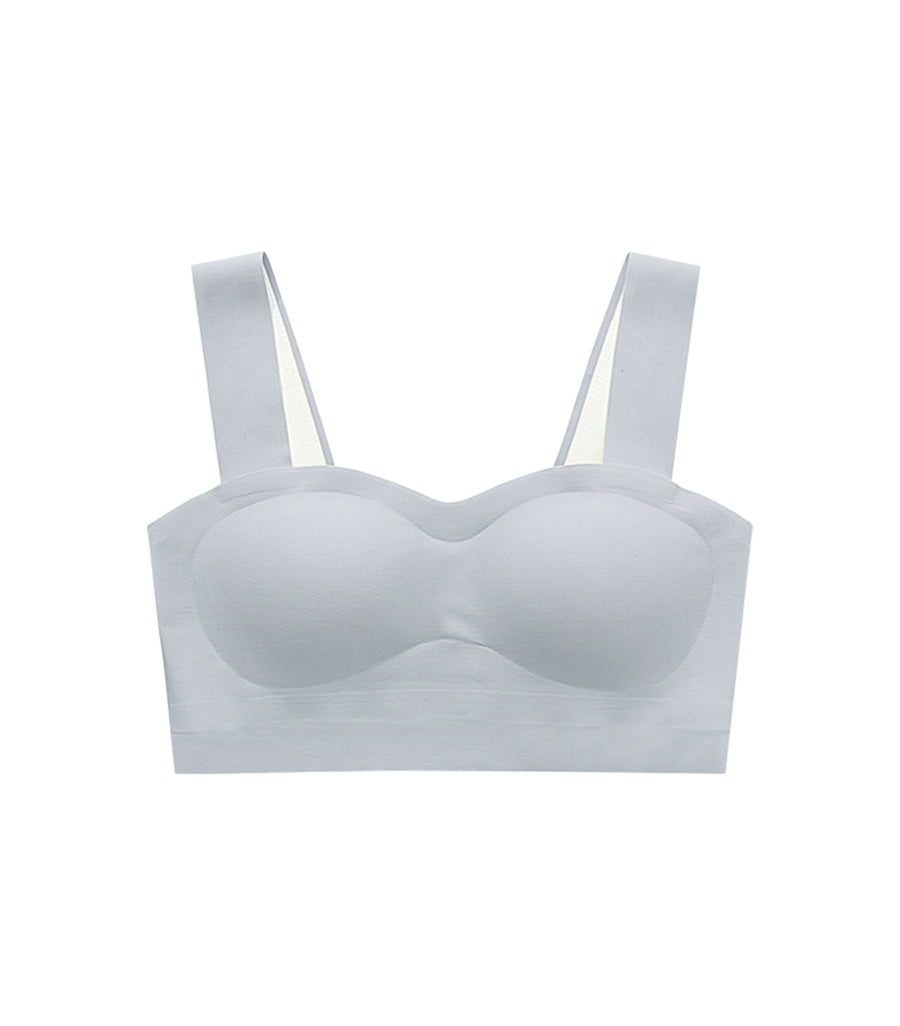 Smooth Seemless V Style Wireless Tank Top Bra- No Bottoms Grey Blue