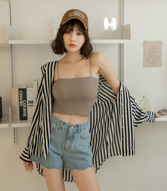 Thin Shoulder Screw Thread with Flat Chest Padding Bra Coco