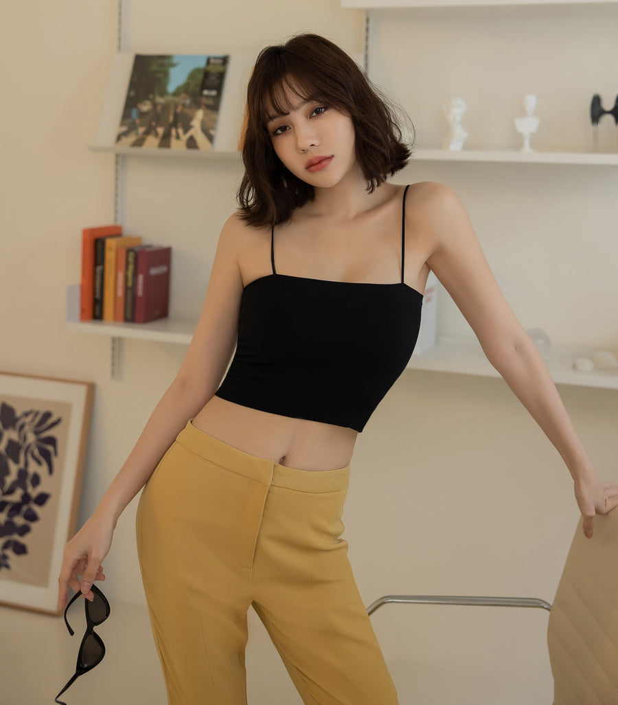 Thin Shoulder Screw Thread with Flat Chest Padding Bra Black