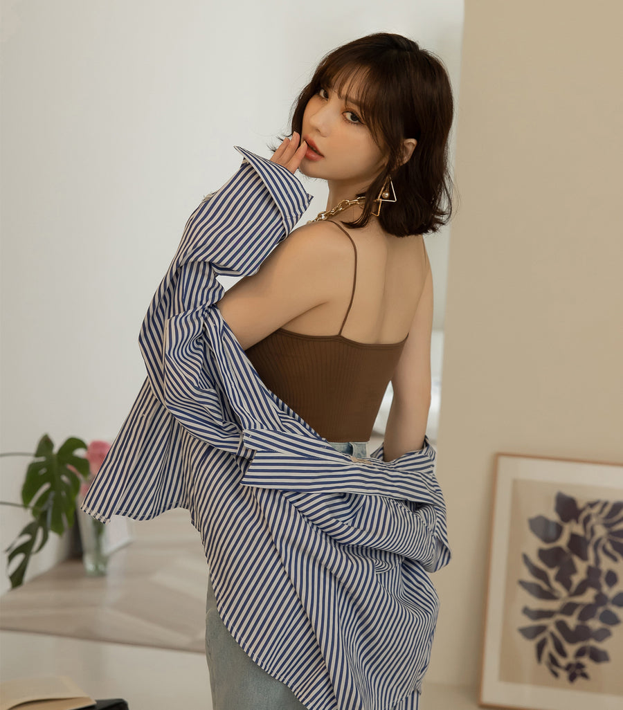 Triangle Cup Screw Thread Loose Low Chest Circumference Bra Coffee