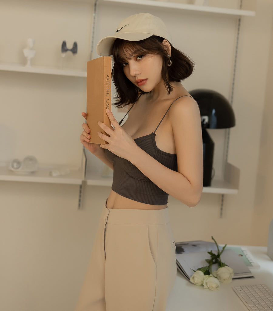 Triangle Cup Screw Thread Loose Low Chest Circumference Bra Dark Grey