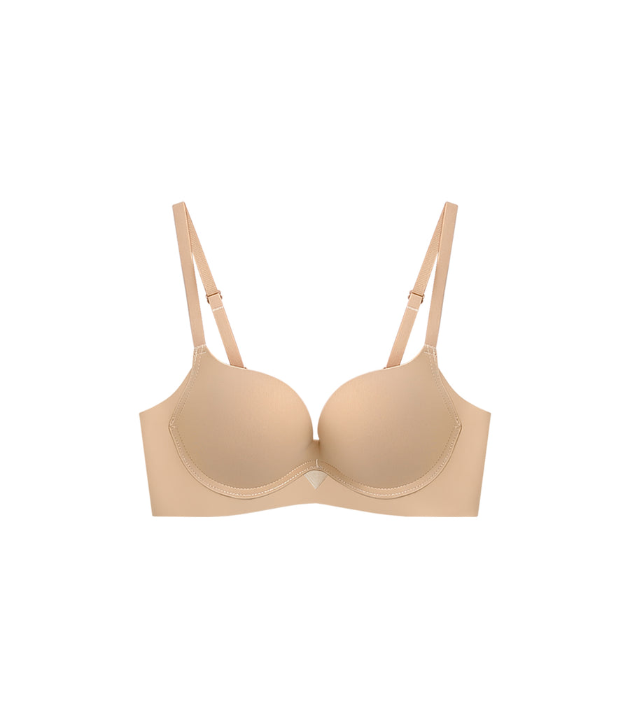 Concentrated Comfortable Plain Hollow Seamless Beauty Bra-Without Panties Nude