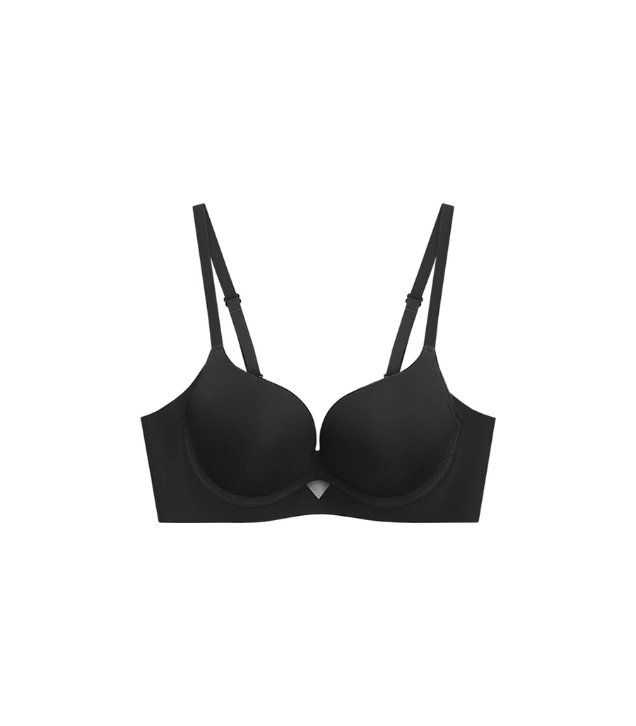 Concentrated Comfortable Plain Hollow Seamless Beauty Bra-Without Panties Black