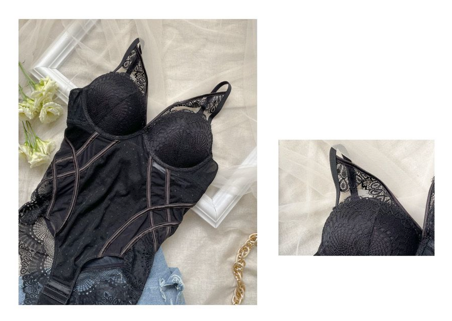 Sexy and Transparent  Breast Shaping Eyelashes Laces Bodysuit Pyjamas