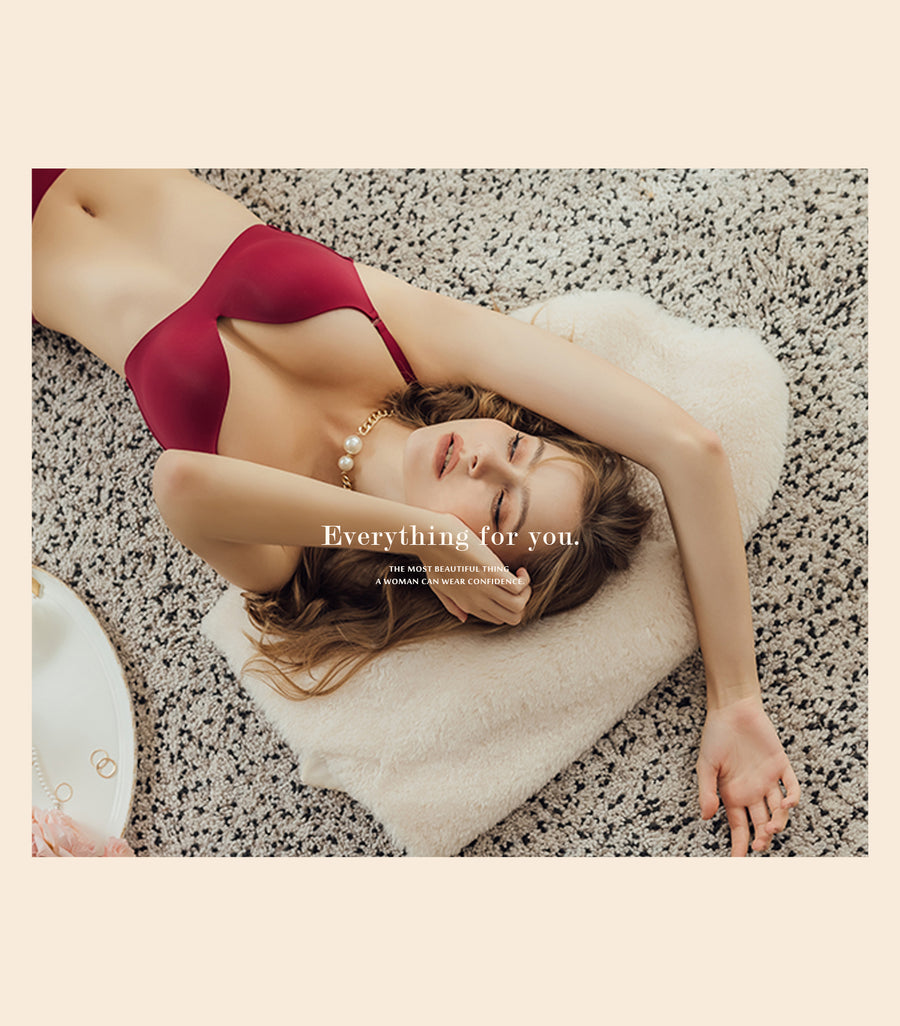 Beauty-Milky Seamless Fabric Wireless Bra Set Dusty Pink
